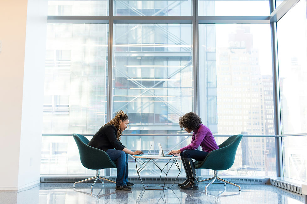 Two people in a meeting