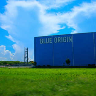 Blue Origin facility and hangar showcasing the company's aerospace operations as it reportedly seeks its first external funding round.