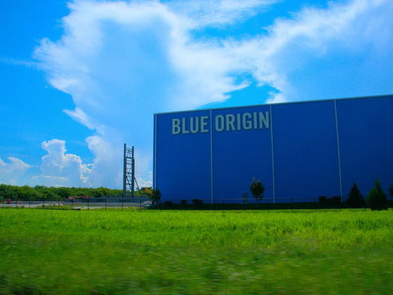 Blue Origin facility and hangar showcasing the company's aerospace operations as it reportedly seeks its first external funding round.