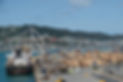 Port area with cargo ship