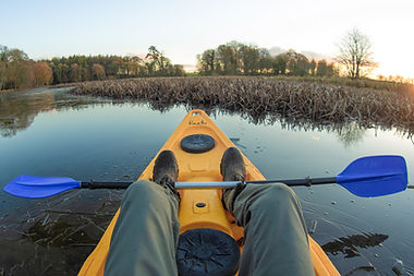Kayaking in a lake and river.