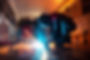 man welding