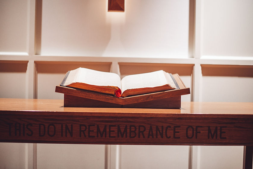 Bible on Wooden Stand