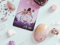 Crystals and tarot card