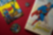 vintage Superman toy, serving as a background to introduce more about Dr. Knopf's work in pop culture