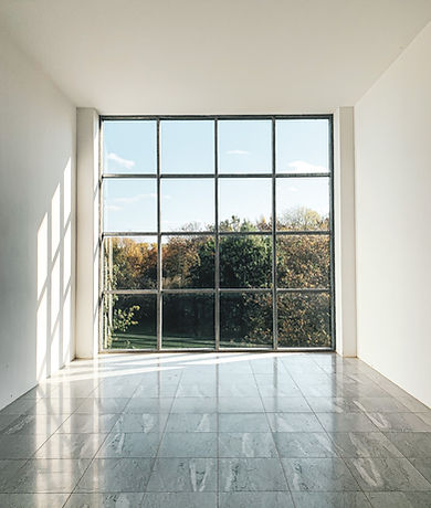 living room windows in empty room