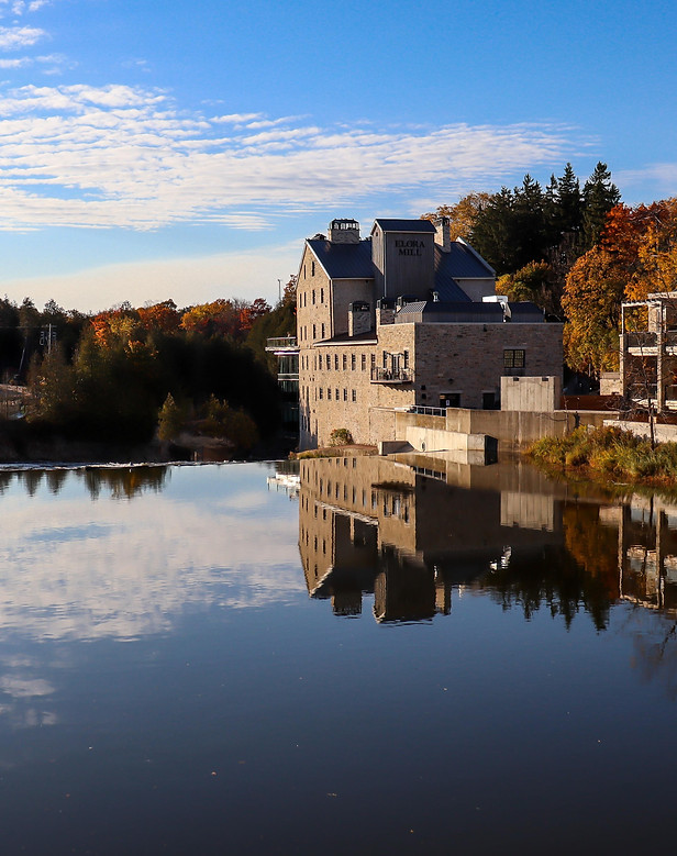 The elora mill and the lake