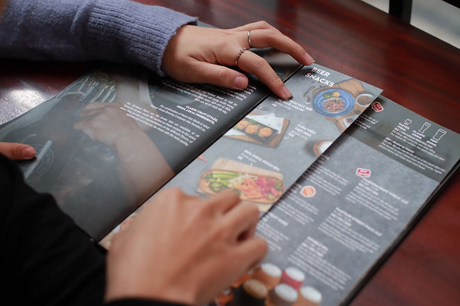 menu on a table