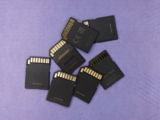 a pile of SD cards