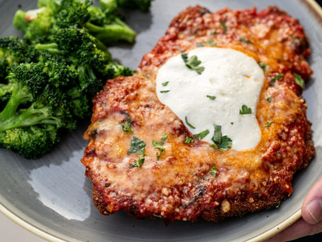 Quinoa-Crusted Chicken 'Parm' with Salsa