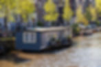 A houseboat in the city