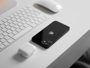 iPhone on a desktop