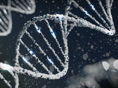 An artistic rendering of DNA strands, representing genetic links that affect mental health