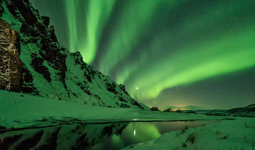 Northern Lights over the mountain