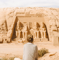 solo traveller at abu simbel in egypt