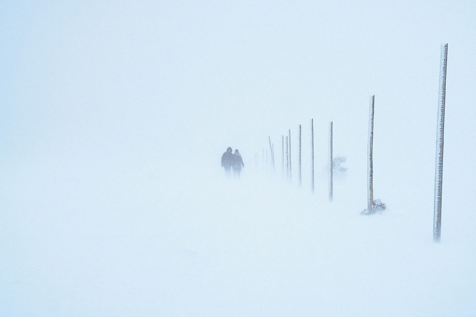Whiteout in den Bergen