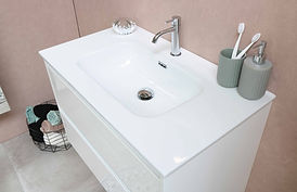 White countertop and sink combo