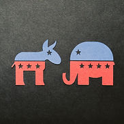 Democrat donkey and Republican elephant