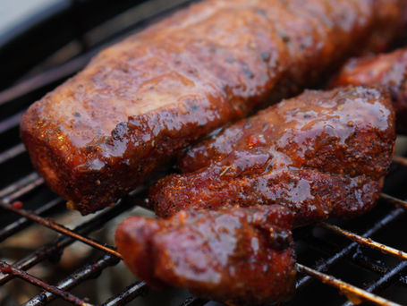 HOT HONEY ROASTED PORK LOIN WITH SWEET POTATOES