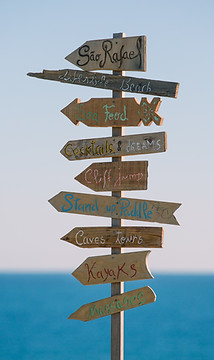 A sign with signposts in different directions