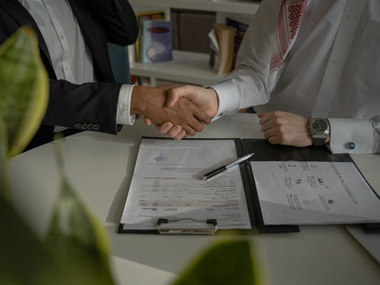 business partners discussing partnership exit terms