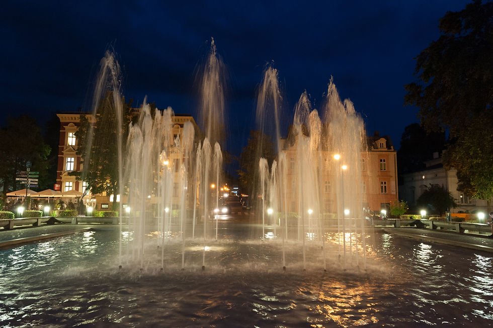 Water fountain in the city center of Zielona