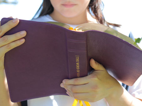 Woman reading the Holy Bible. Symbolizing filling empty spaces with Christ.