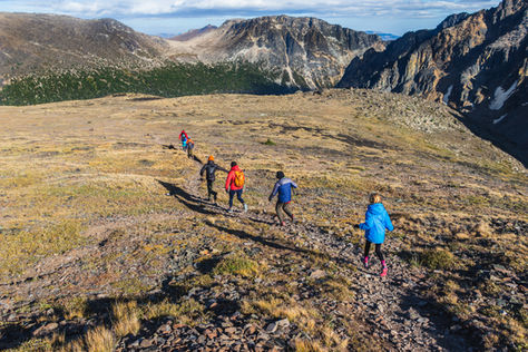 group on a trail