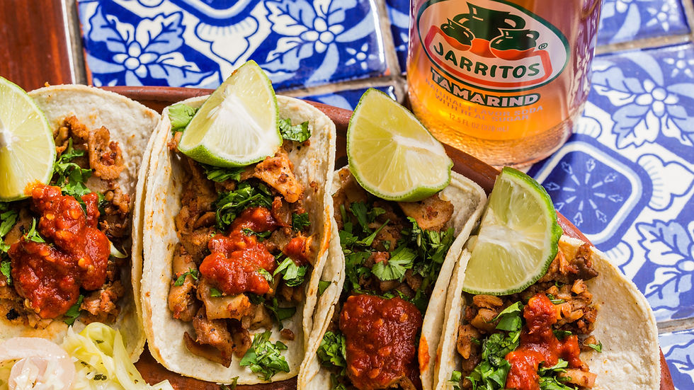 Close-up view of a colorful local dish in Cancun