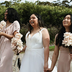 bride with bridesmaids