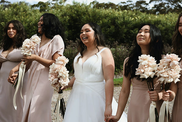 bride with bridesmaids