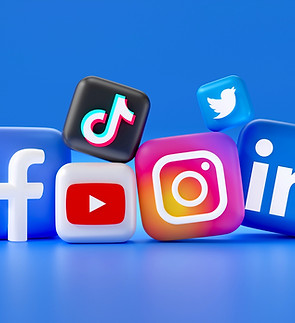 Logos en 3D de réseaux sociaux