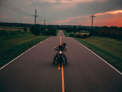 A motorbike rider embarking on a tour to show a challenge