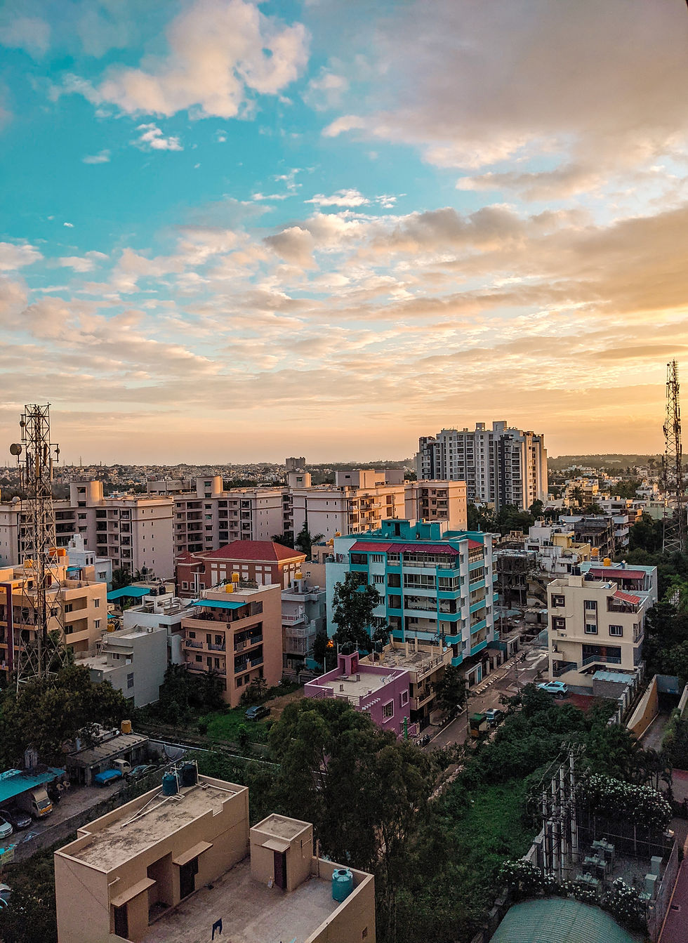 An aeriel view of a apartments in Bangalore