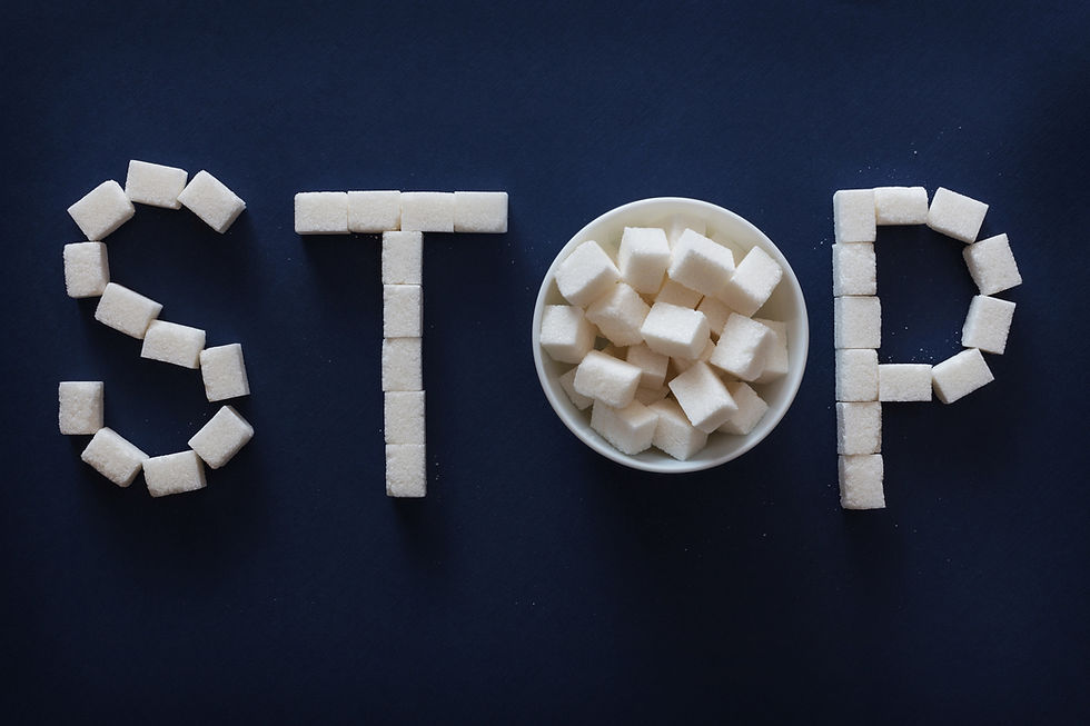 stop sign made from sugar cubes