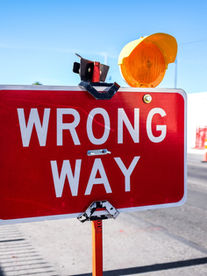 Wrong Way Road Sign