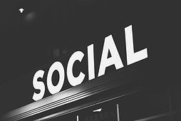 An image with the word social stylized.