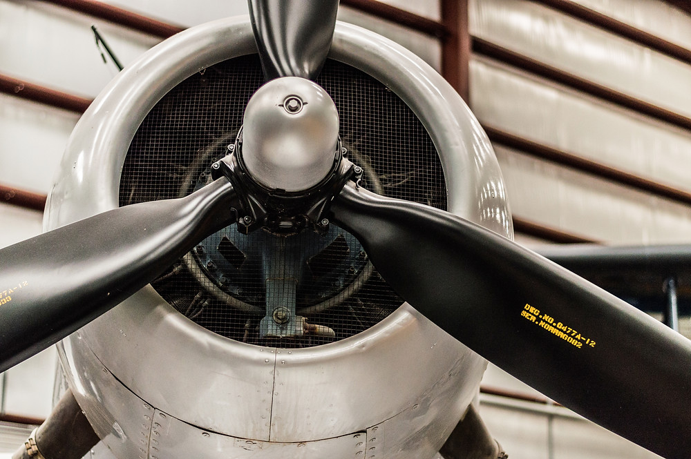 A close-up view of a jet propeller.