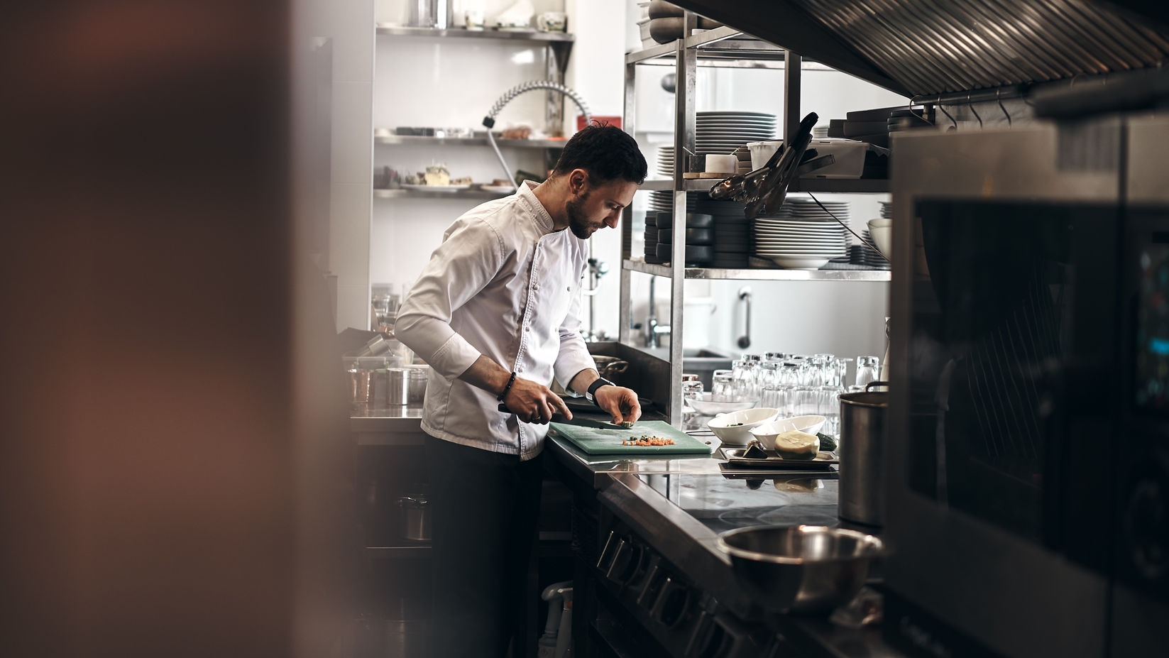 a chef in a kitchen