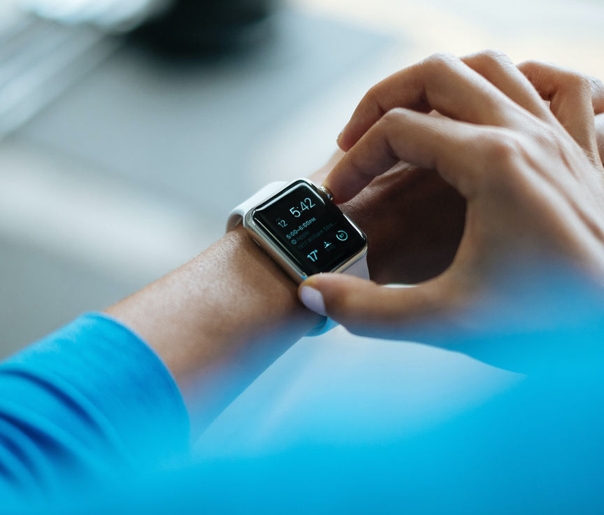 a digital watch on a wrist