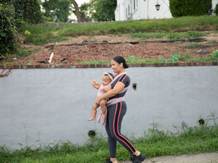 Baby newborn mother walking