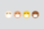 Image of different emoji faces with face masks on.