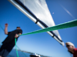 Dead down wind or sailing the angles.