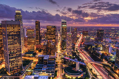 The lights of Downtown Los Angeles at sunset. Image by Venti Views