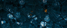 A close up of a bunch of glass cubes