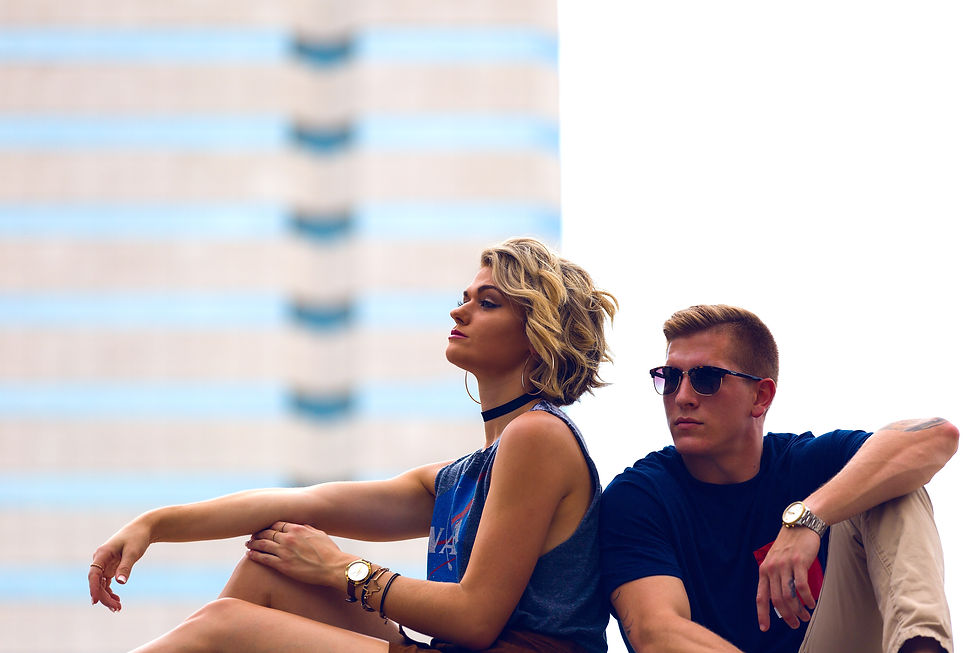 couple looking off into the distance