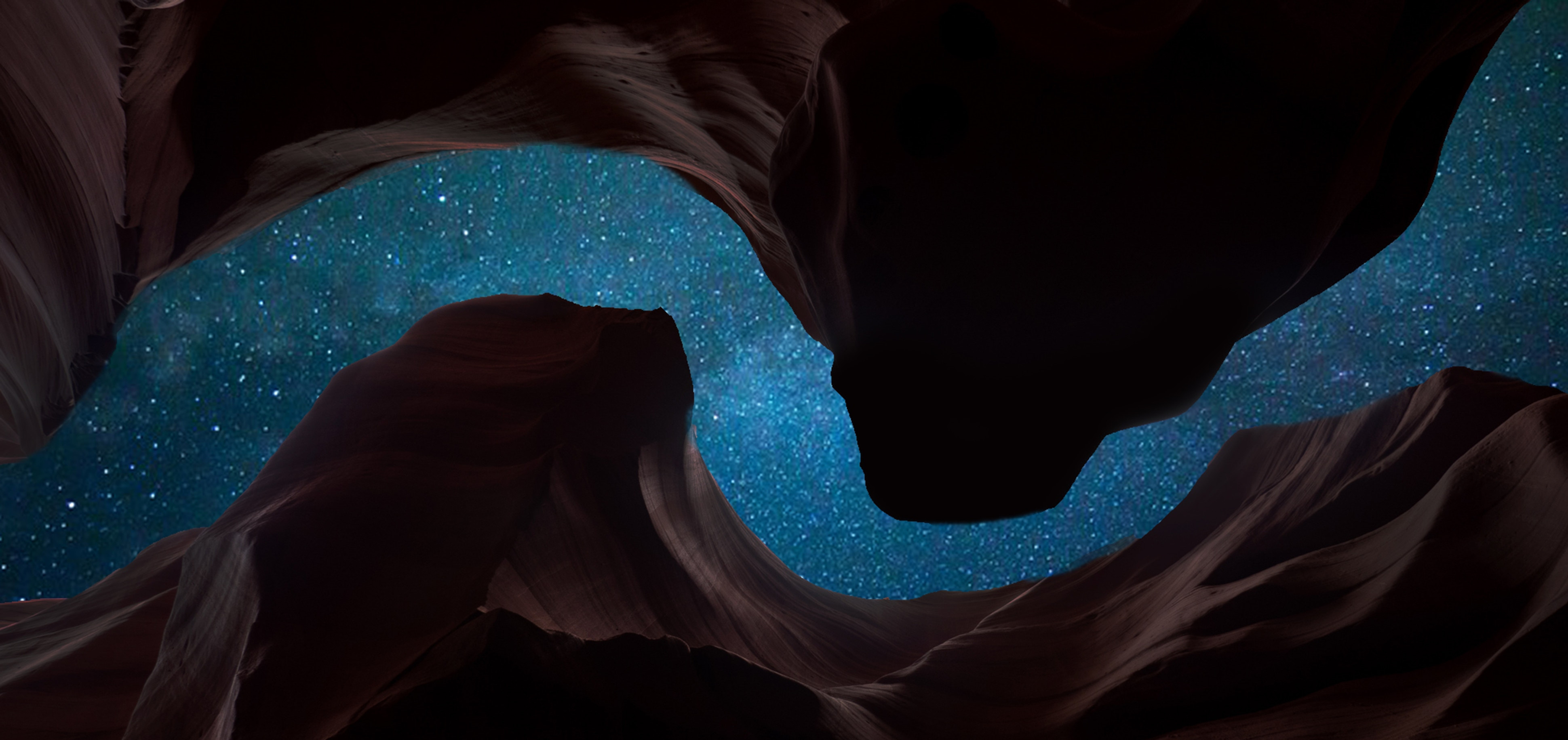 Star filled night sky over a desert canyon representing expanded states of awareness