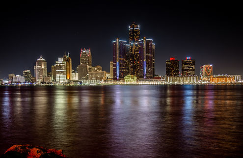 detroit in the night