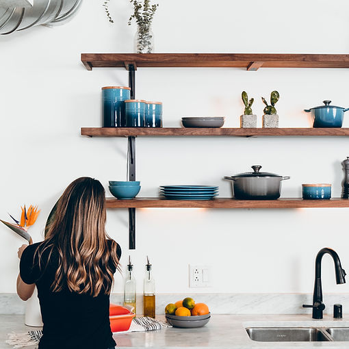 woman decorating holiday home
