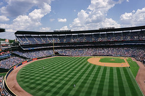 Sports stadium with fans all round